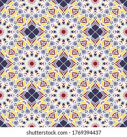 Seamless pattern with abstract geometrical elements.Vector Asian Geometric Pattern. Muslim, indian.