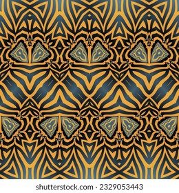 Seamless pattern with abstract geometrical ornament. Textile rapport.