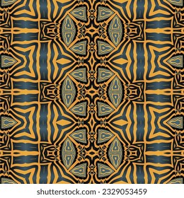 Nahtloses Muster mit abstraktem geometrischem Ornament. Textilrapport.