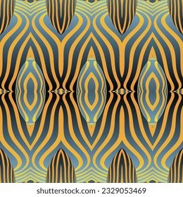 Seamless pattern with abstract geometrical ornament. Textile rapport.
