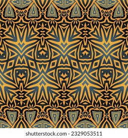 Seamless pattern with abstract geometrical ornament. Textile rapport.