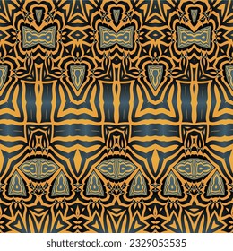 Seamless pattern with abstract geometrical ornament. Textile rapport.