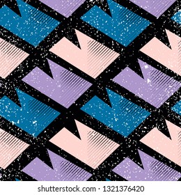Seamless pattern with abstract geometry elements. Grunge urban pattern for sport clothes, wrapping paper.