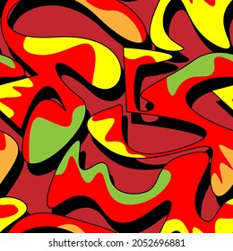 Seamless pattern with abstract geometry wave shapes