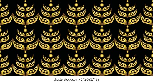 Seamless pattern. Abstract gold leaves. Vector illustration.