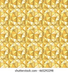 Seamless pattern with abstract golden bars. Gold gradient triangles ornament. Vector illustration.