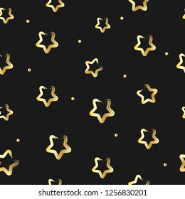 Seamless pattern of abstract golden stars

