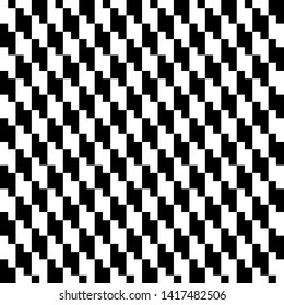 Seamless pattern. Abstract graphic background. Regular rhythmic texture of black and white geometric elements. Modern monochrome design. 
