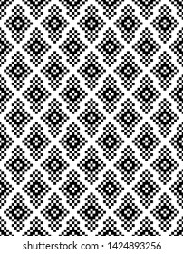 Seamless pattern. Abstract graphic background. Black and white texture.  Geometric wallpaper design.