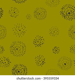 seamless pattern abstract graphic fireworks .Hand-drawn doodle fireworks. Seamless pattern for your holiday design.