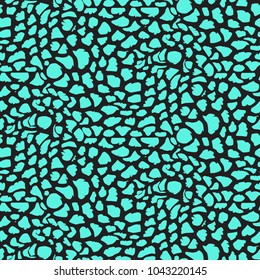 Seamless pattern. Abstract green mosaic on a black background. Vector illustration.