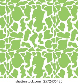 Seamless pattern with abstract green spots of arbitrary shape. Suitable for paper, wallpaper, wrapping, packaging, banners