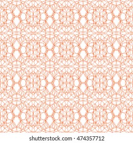 Seamless pattern with abstract guilloche ornament isolated on white (transparent) background. Vector illustration eps