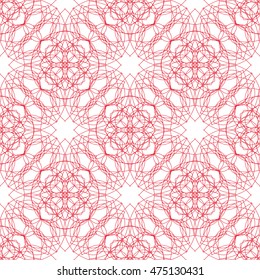 Seamless pattern with abstract guilloche ornament isolated on white (transparent) background. Vector illustration eps