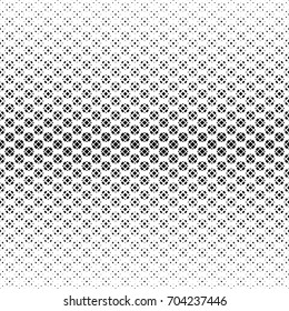 Seamless pattern. Abstract halftone background. Modern stylish texture. Repeating grid with scattered dots and rhombuses of the different size. Gradation from bigger to smaller