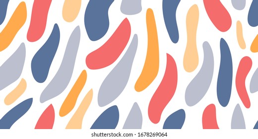 Seamless pattern with abstract hand drawn elements. Vector illustration.