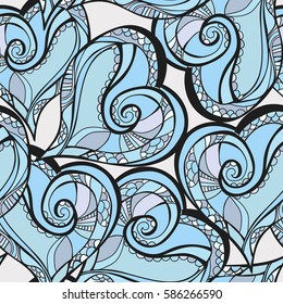 Seamless pattern. Abstract hearts. Background.