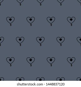 Seamless pattern of  abstract hearts isolated on background vector illustration. fabric print.