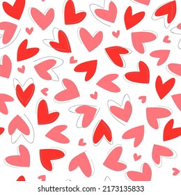 Seamless pattern with abstract hearts. Print for Valentine's Day. Vector graphics.