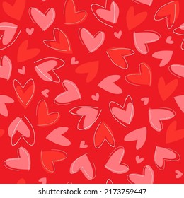 Seamless pattern with abstract hearts. Print for Valentine's Day. Vector graphics.