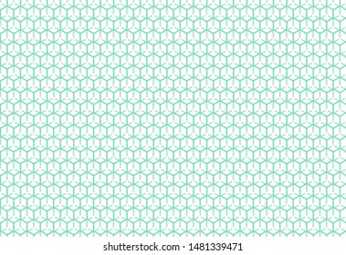 Seamless pattern of abstract hexagon grid cells on white background vector illustration. green tone color.
