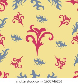 seamless pattern of abstract images with cream base