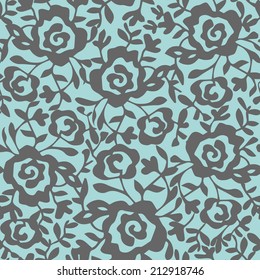 Seamless pattern, abstract images of flowers, drawing hands, vector