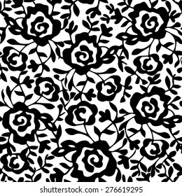 Seamless pattern, abstract images of flowers, drawing hands, paper, textile, fabric, wrapper, wallpaper, vector.