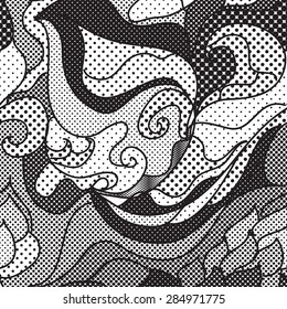 Seamless pattern, abstract images, textile, fabric, wrapper, wallpaper, vector.