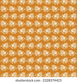 Seamless pattern abstract indian head illustration