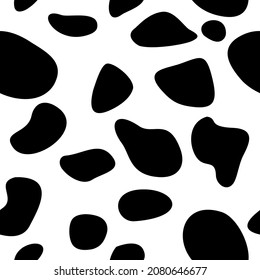 seamless pattern of abstract irregular random spots, simple liquid amorphous mass of organic shapes, abstract clot of black drops, simple flat design