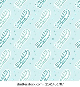 Seamless pattern with abstract jellyfish and bubbles. Vector illustration. Print for textiles, wrapping paper, wallpaper.