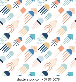 Seamless pattern with abstract jellyfishes 4