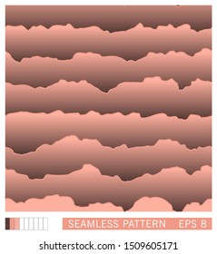 Seamless pattern. Abstract layered texture with shadow effect. Semiflat background. Paper cut layers design. Vector illustration