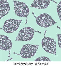 Seamless pattern with abstract leafs.