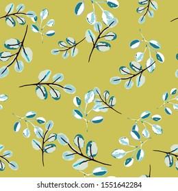 Seamless pattern with abstract leaves