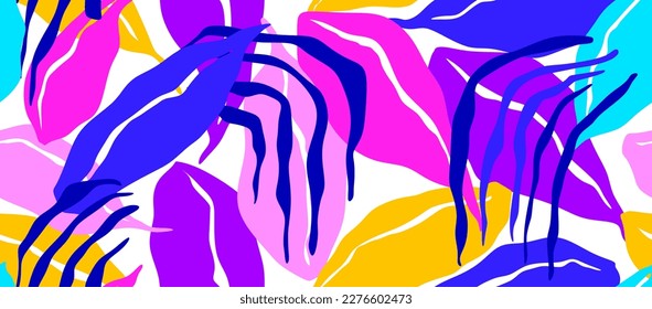 seamless pattern with abstract leaves.  
