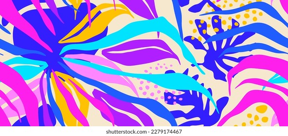  seamless pattern with abstract leaves.

