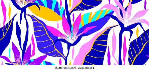 seamless pattern with abstract leaves.
