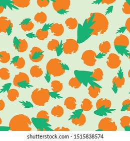 Seamless pattern with abstract leaves and brush strokes. Creative beautiful header background. Bright colorful artworks. Collage with textured doodle shapes.