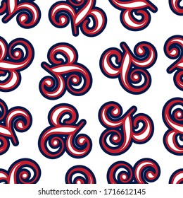Seamless pattern with abstract leaves curls on a white background. Vector illustration for textile, announcements, postcards, posters, banners, fabric, paper.