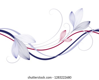 Seamless pattern with abstract leaves, element for design.