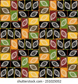 Seamless pattern with abstract leaves. EPS10 vector file organized in layers for easy editing.