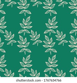 Seamless pattern of abstract leaves. Graphic background in the style of hand drawn. Design for textiles, bedding, paper, wallpaper, packaging. Vector graphics. Doodle illustration.