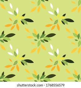 Seamless pattern of abstract leaves. Graphic background in the style of hand drawn. Design for textiles, bedding, paper, wallpaper, packaging. Vector graphics. Doodle illustration.