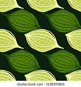 Seamless pattern with abstract leaves. Leaf endless background. Contemporary floral wallpaper. Modern design for fabric, textile print, surface, wrapping, cover, greeting card. Vector illustration