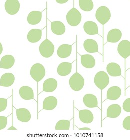 Seamless pattern of abstract leaves on a white background. Vector illustration