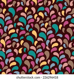 Seamless pattern with abstract leaves on dark background. Good idea for textile, wrapping, wallpepar or cloth design.Vintage illustration.