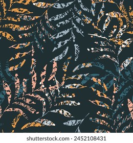 Seamless pattern with abstract leaves sketch. For wrapping paper. Ideal for wallpaper, surface textures, textiles.