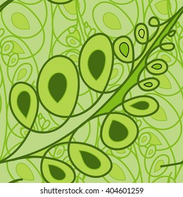 Seamless pattern of abstract leaves. Abstract spring leaves.